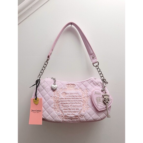 Juicy Couture Lilac Mist Quilted Velour Juicy Tale Shoulder Bag NWT - Picture 13 of 13